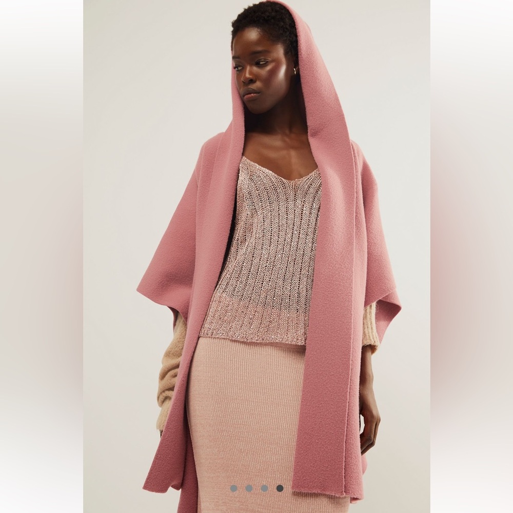 Free People Pink Hooded Shawl Coat